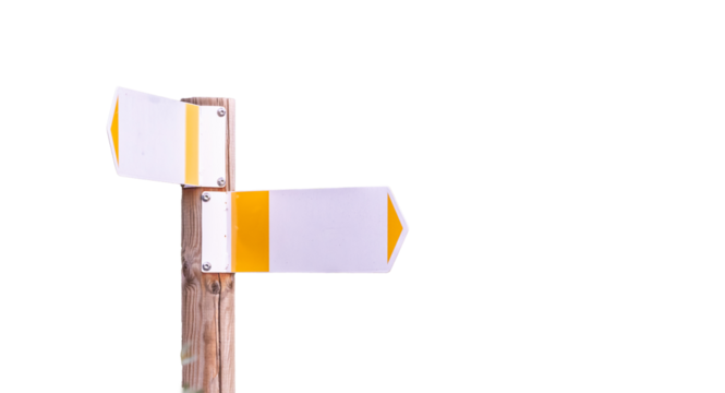 Signpost with informative arrows