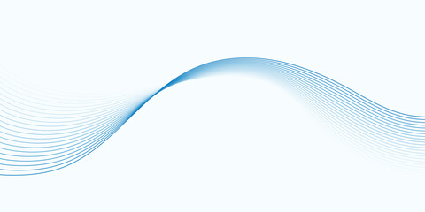 Blue Wave Line Abstract Background Template for Business or Technology Banner