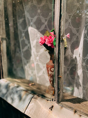 grunge background with flowers