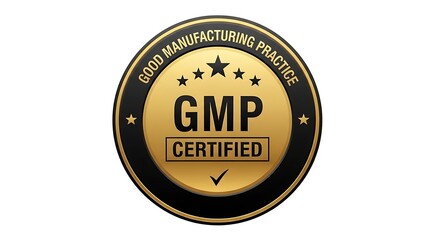 Good manufacturing practice gmp certified gold seal badge logo