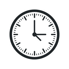 Simple Black and White Clock Icon