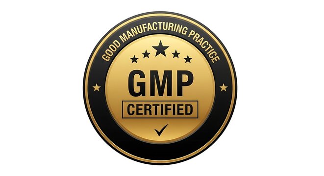 Good manufacturing practice gmp certified gold seal badge logo