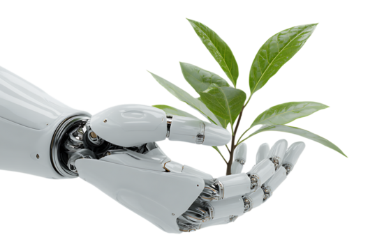 AI and nature collaboration.  Future of sustainable technology.