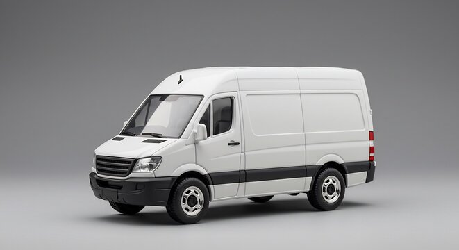 Witte bestelbus model perfect belicht. AI Generated