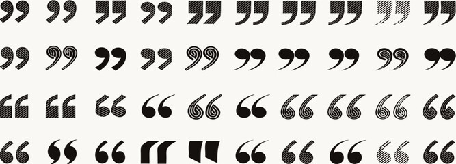 Collection of Various Quote Marks: Different Styles & Sizes