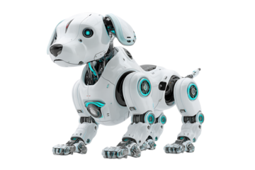 Cute robotic dog, futuristic pet concept