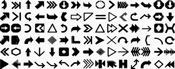 Collection of Black Arrows: Various Styles & Directions