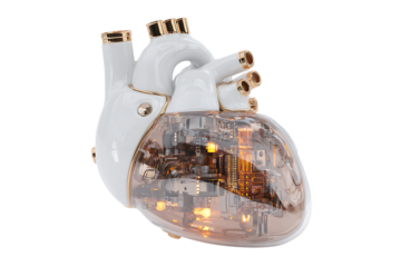 Futuristic heart, technology and medicine concept