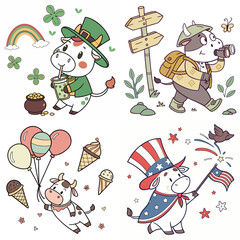 High-Quality cows Illustrations in Various Styles – SVG Bundle