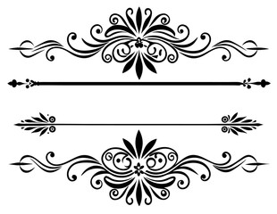 Elegant Black Swirl Decorative Border Design Elements