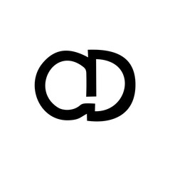 Obraz premium CD Monogram — Minimal Interlock Logo in Bold Contrast, A black-and-white vector emblem featuring stylized interlocking “C” and “D” initials — bold, minimal, and perfect for sleek tech or creative bran