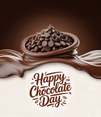 World Chocolate Day, Happy Chocolate Day, T-shirt design, typography, chocolate festival, Banner design, Poster design, Celebration of chocolate day