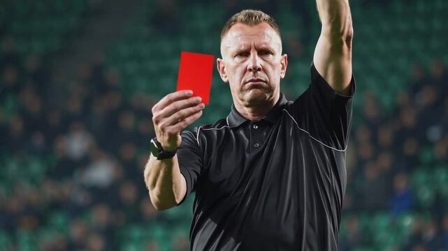 Arbitre montrant un carton rouge