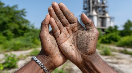 Hands showing outdoor work