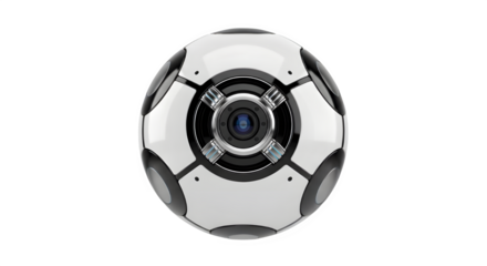 Spherical camera drone ball robot security surveillance tech gadget futuristic innovation technology on transparent background