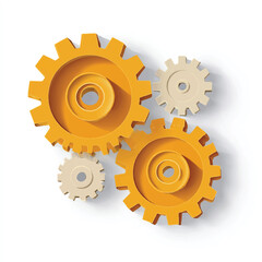 gear isolated in White Background, gear vector, Flat lay vector illustration