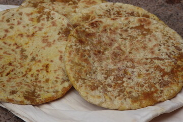 Fresh Moroccan Stuffed Bread Close Up, Amazigh Stuffed bread