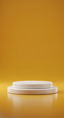 podiums yellow background