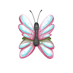 Beautiful little butterfly and pearl wings