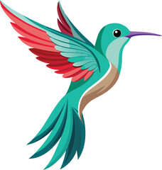 Obraz premium Hummingbird isolated on transparent background, vector illustration of an hummingbird, 