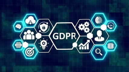 General Data Protection Regulation (GDPR) Internet and Technology Security. GDPR Compliance – Business, Technology, and Network Data Protection Concept - Powered by Adobe