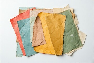 Scrap paper on white background , Scrap paper for background , Writing paper , Note paper