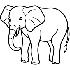 
Cute simple elephant cartoon isolated
