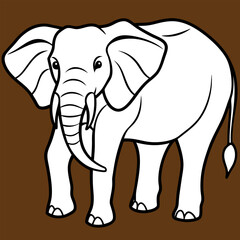 
Cute simple elephant cartoon isolated

