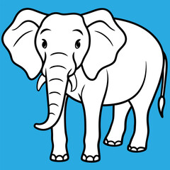 
Cute simple elephant cartoon isolated
