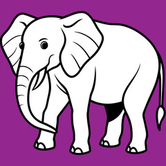 
Cute simple elephant cartoon isolated
