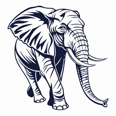 
Cute simple elephant cartoon isolated
