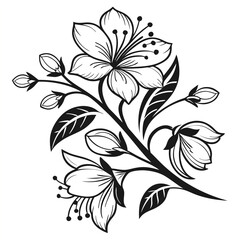 Background with flowers art illustration flower line