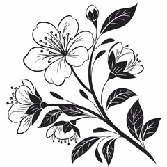 Background with flowers art illustration flower line