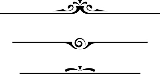 black and white set of delimiters for text, dividers	
