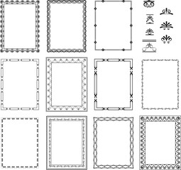 vector frames black on a white background