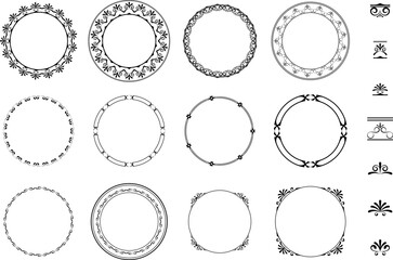 vector frames black on a white background