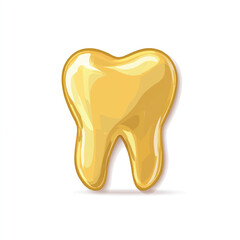 Fototapeta premium golden tooth isolated in White Background, golden tooth vector, Flat lay vector illustration