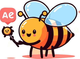 Obraz premium Bee Animation with Wings – Vector Design