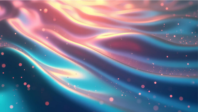 abstract background with smooth flowing waves of iridescent colors high resolution