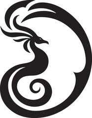 Fototapeta premium Black Dragon Tattoo silhouette 
