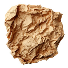 Obraz premium Crumbled brown paper, revealing detailed textures and wrinkles, suitable for various creative concepts.