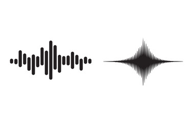 Black sound wave and oscillating waveform audio equalizer