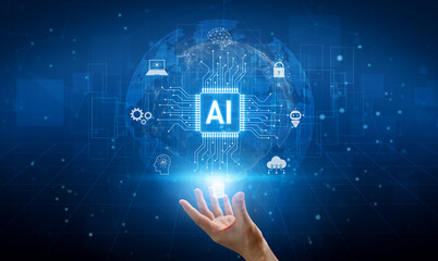 Global AI artificial intelligence transforms AI technology worldwide. Global artificial...
