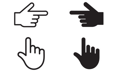 Obraz premium Pointing Finger and Click Hand Icons cursor