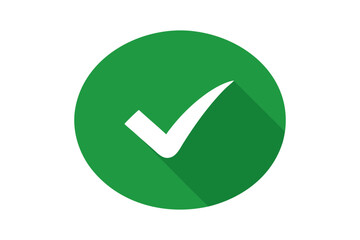 White tick icon on green circle with transparent background, ideal for UI, print, and web
