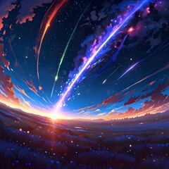 diverse, and often fantastical color palettes within an anime aesthetic, possibly invoking a dreamlike or surreal quality.