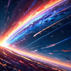 diverse, and often fantastical color palettes within an anime aesthetic, possibly invoking a dreamlike or surreal quality.