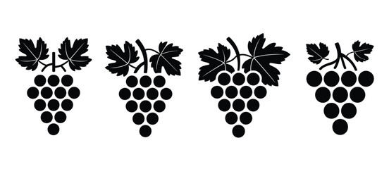 Fototapeta premium Black and White Grapevine Icons