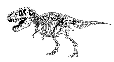 Dinosaur Fossil Skeleton - Prehistoric Science Art

