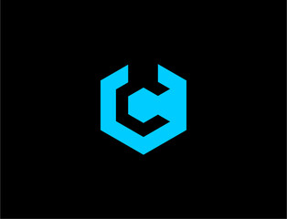 Abstract light blue geometric logo